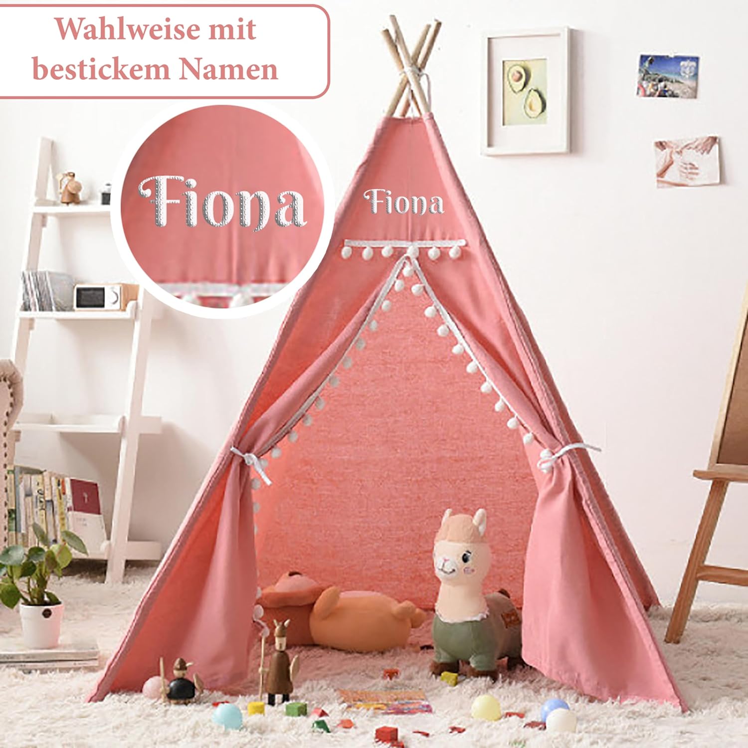 Tipi Zelt für Kinder personalisiert mit Name Spielzelt Tippi
