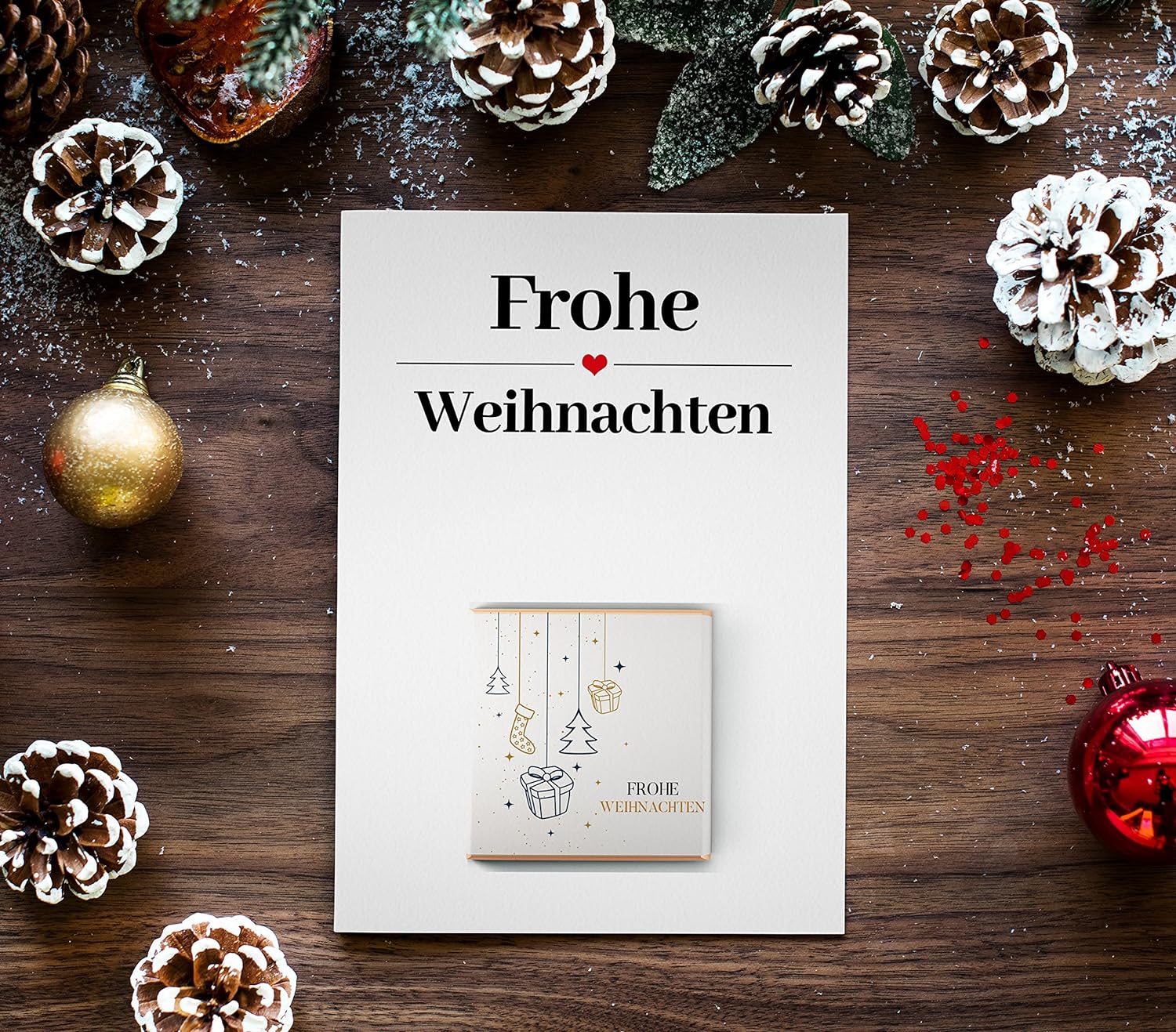 Weihnachtskarten inkl. Schokolade 8x Frohe Weihnachten Weihnachtssüßigkeiten Adventskalender