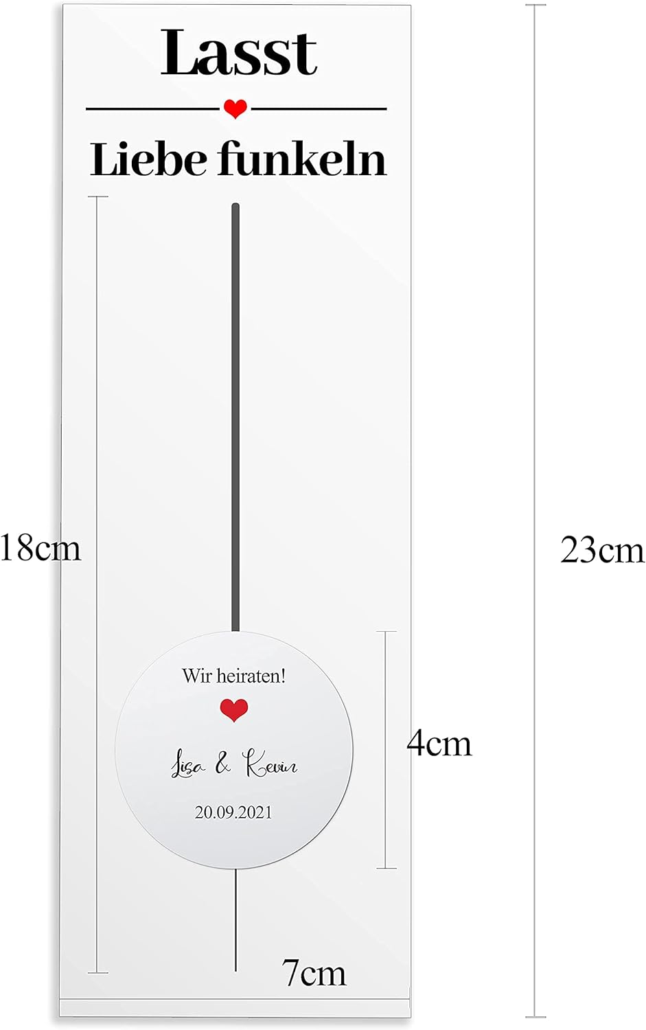 Wunderkerzenset inkl. personalisierte Sticker 20 Stk. - Hochzeitsdeko