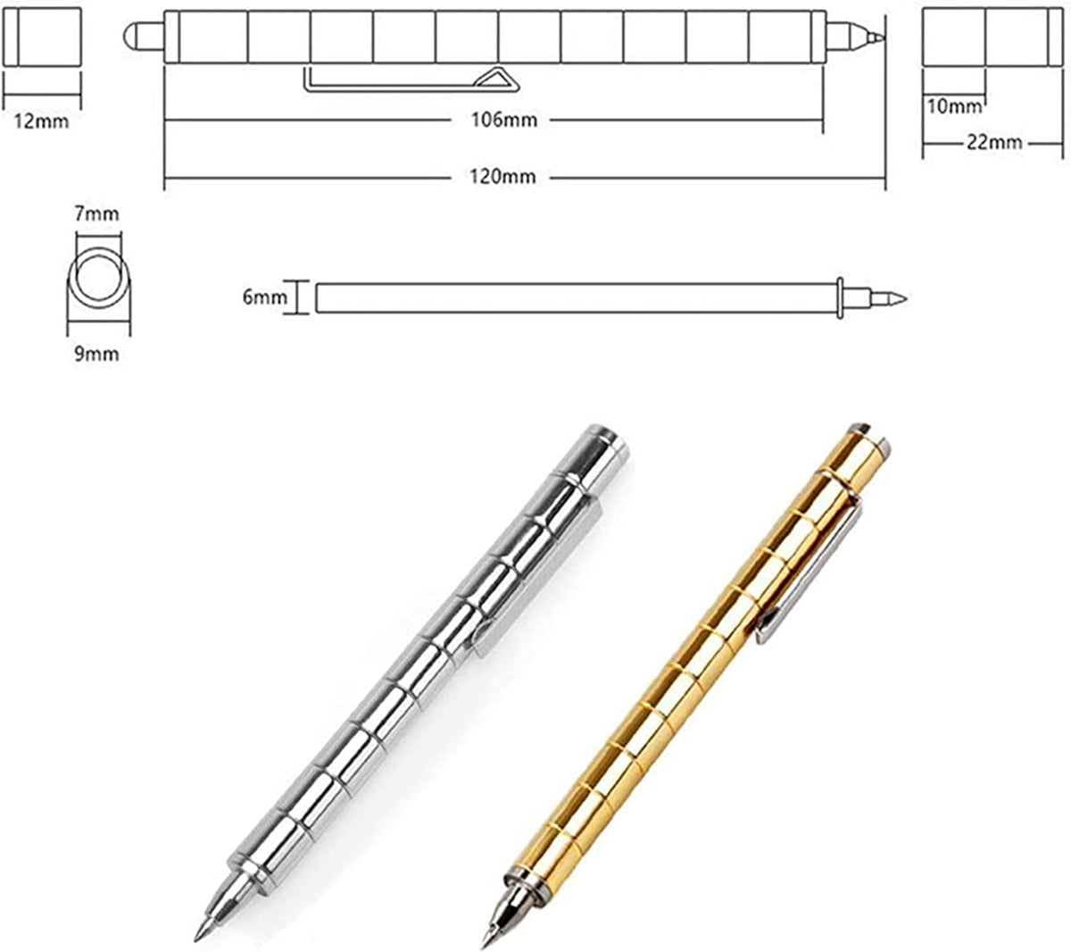 Fidget Pen Penna magnetica (13 anelli, 12 palline) Ricarica sostituibile per Gravity Pen