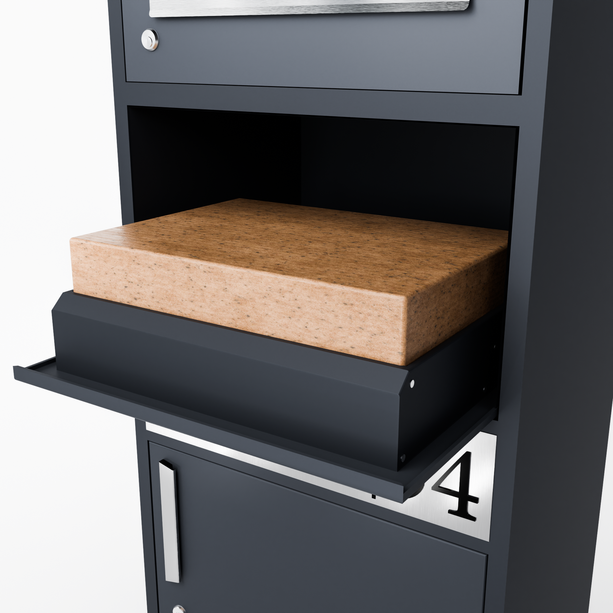 Cassetta postale con scomparto per giornali antracite Incl. 4 chiavi - cassetta postale personalizzata con cognome, via e numero civico - cassetta postale da parete di alta qualità personalizzata 