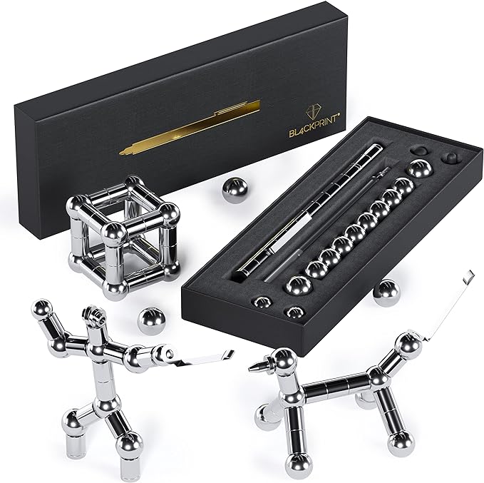 Fidget Pen Penna magnetica (13 anelli, 12 palline) Ricarica sostituibile per Gravity Pen