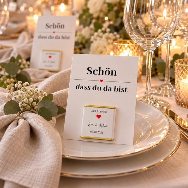 Wedding greeting card with chocolate 10 pieces