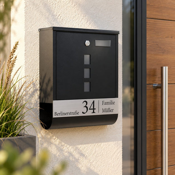 Premium letterbox anthracite viewing window