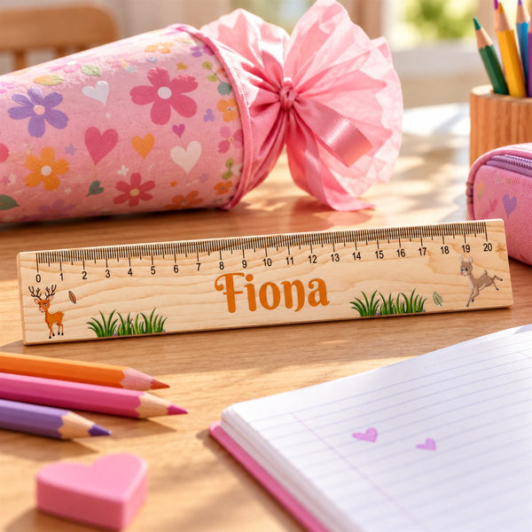 Righello personalizzato per l'inizio della scuola con nome