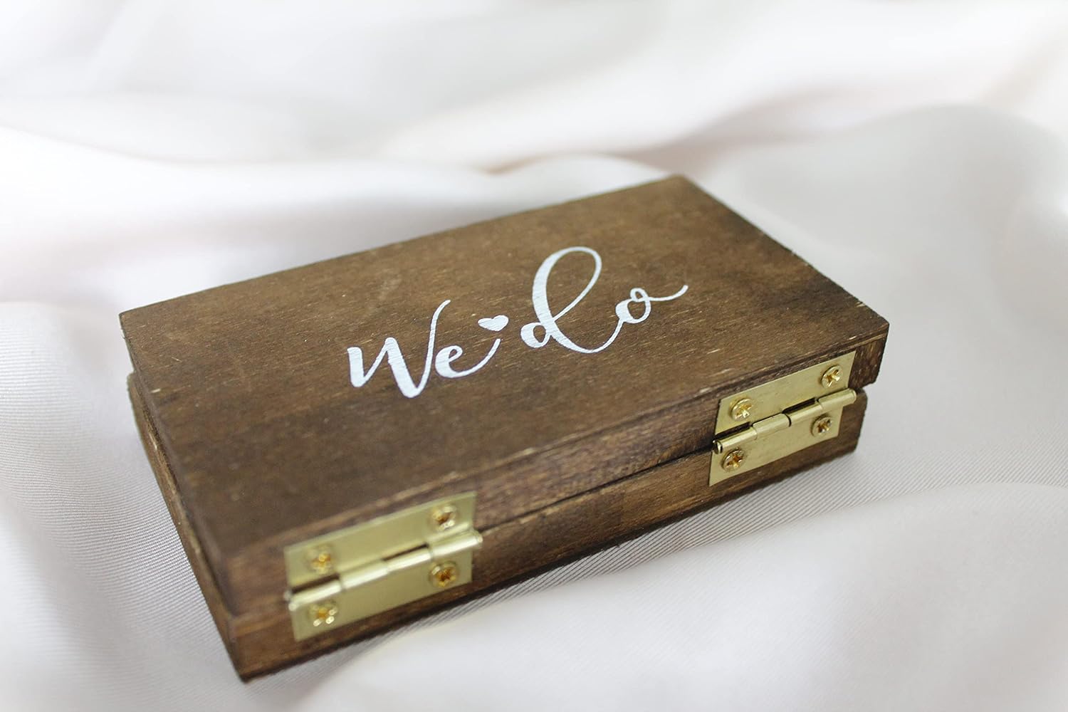 Ringbox aus Holz personalisierbar mit Name - Ringschatulle Ringhalter für Hochzeit