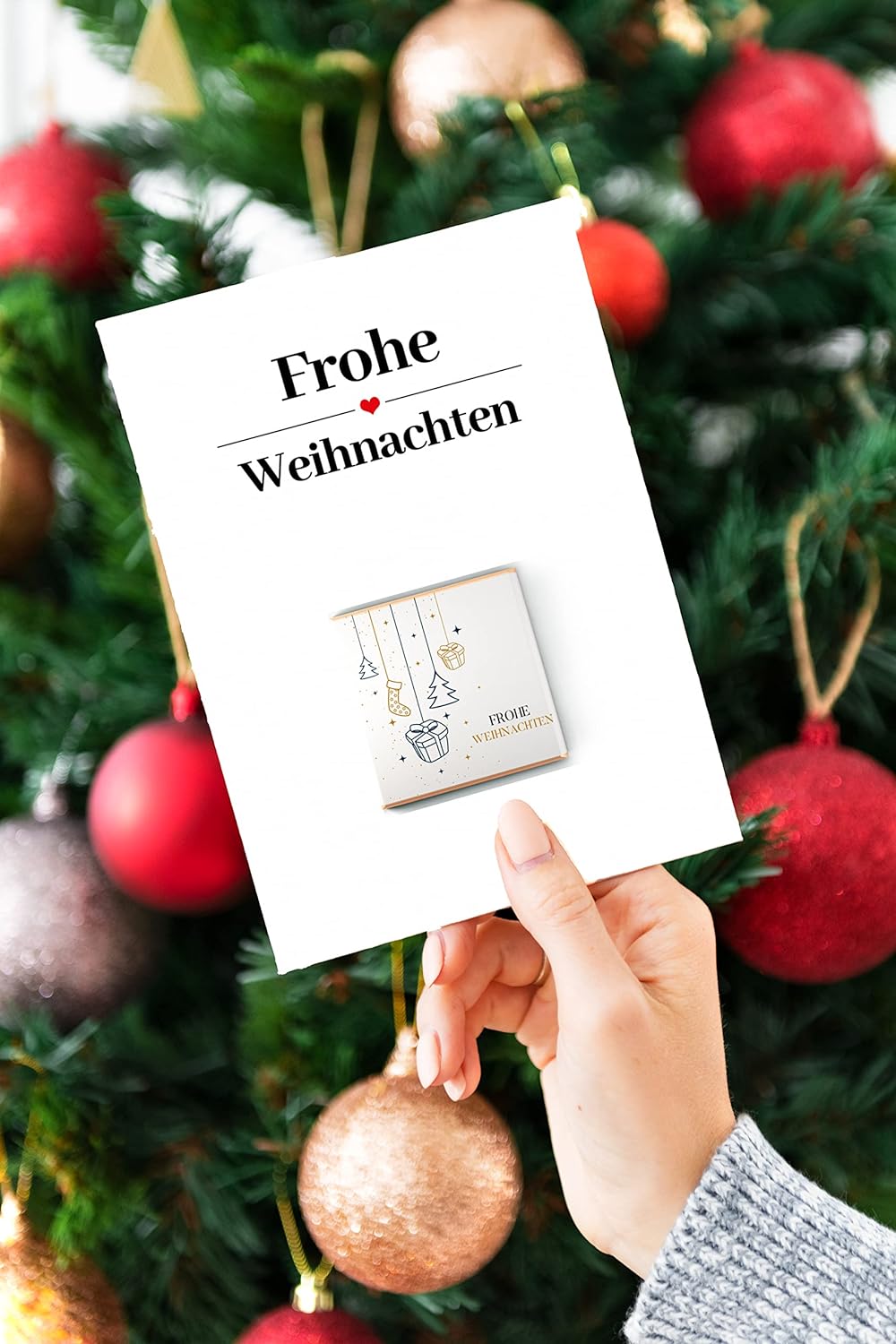 Weihnachtskarten inkl. Schokolade 8x Frohe Weihnachten Weihnachtssüßigkeiten Adventskalender